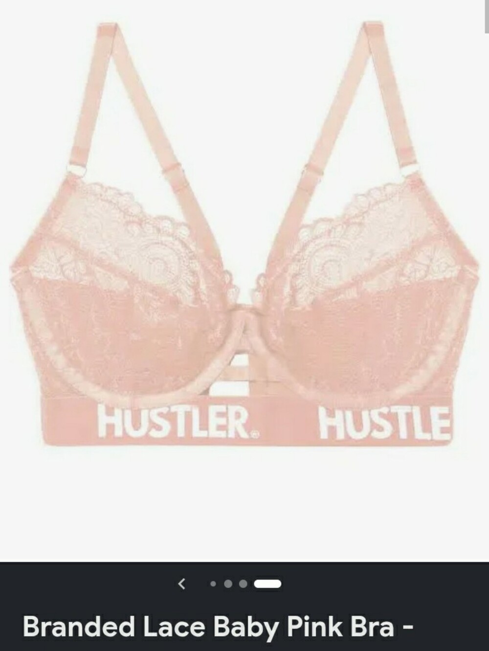 Hustler Hollywood Blush Lace Underwire Bra with Branded Band